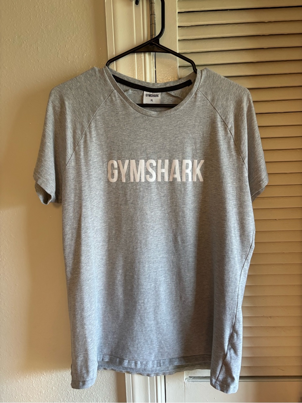 Gymshark Light Gray Logo Tee with White Print